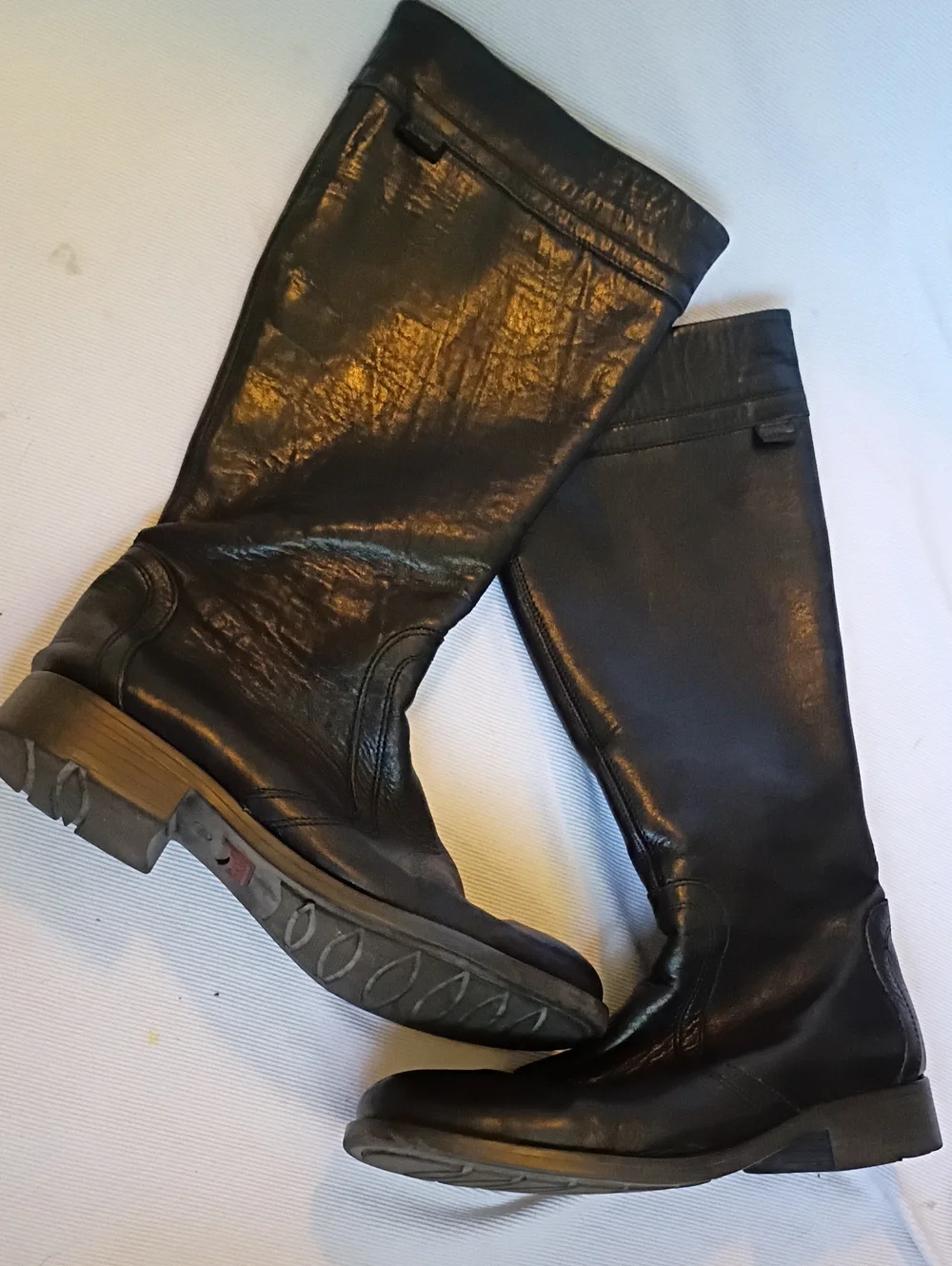 Camper Women's Tall Black Leather Riding Boot